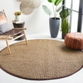 thumbnail image 1 of SAFAVIEH Natural Fiber Arbor Bordered Area Rug, Natural/Dark Brown, 8' x 8' Round - Coastal Design, Natural & Dark Brown, Seagrass, Ideal for Entryway, Kitchen, Living Room, Office, 1 of 12