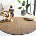 thumbnail image 1 of SAFAVIEH Natural Fiber Arbor Bordered Area Rug, Natural/Dark Gray, 8' x 8' Round - Coastal Design, Natural & Dark Grey, Seagrass, Ideal for Entryway, Kitchen, Living Room, Office, 1 of 11