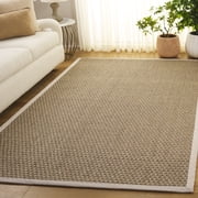 SAFAVIEH Natural Fiber Arbor Bordered Area Rug, Natural/Ivory, 2' x 3' - Coastal Design, Natural & Ivory, Seagrass, Ideal for Entryway, Kitchen, Living Room, Office, Bathroom, Bedside
