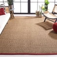 thumbnail image 1 of SAFAVIEH Natural Fiber Arbor Bordered Area Rug, Natural/Burgundy Red, 9' x 12' - Large - Coastal Design, Natural & Burgundy Red, Seagrass, Ideal for Entryway, Kitchen, Living Room, Office, 1 of 12