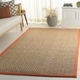thumbnail image 1 of SAFAVIEH Natural Fiber Arbor Bordered Area Rug, Natural/Rust, 3' x 5' - Coastal Design, Natural & Rust, Seagrass, Ideal for Entryway, Kitchen, Living Room, Office, Bathroom, Bedside, 1 of 13