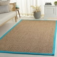thumbnail image 1 of SAFAVIEH Natural Fiber Arbor Bordered Area Rug, Natural/Turquoise, 5' x 8' - Coastal Design, Natural & Turquoise, Seagrass, Ideal for Entryway, Kitchen, Living Room, Office, 1 of 14