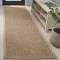 thumbnail image 1 of SAFAVIEH Natural Fiber Arbor Bordered Runner Rug, Natural/Beige, 2'6" x 14' - Coastal Design, Natural & Beige, Seagrass, Ideal for Entryway, Kitchen, Living Room, Office, Hallway, 1 of 13