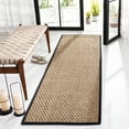 thumbnail image 1 of SAFAVIEH Natural Fiber Arbor Bordered Runner Rug, Natural/Black, 2'6" x 8' - Coastal Design, Natural & Black, Seagrass, Ideal for Entryway, Kitchen, Living Room, Office, Hallway, 1 of 11