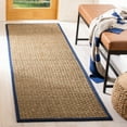 thumbnail image 1 of SAFAVIEH Natural Fiber Arbor Bordered Runner Rug, Natural/Navy Blue, 2'6" x 6' - Coastal Design, Natural & Navy Blue, Seagrass, Ideal for Entryway, Kitchen, Living Room, Office, Hallway, 1 of 11
