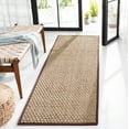 thumbnail image 1 of SAFAVIEH Natural Fiber Arbor Bordered Runner Rug, Natural/Dark Brown, 2'6" x 14' - Coastal Design, Natural & Dark Brown, Seagrass, Ideal for Entryway, Kitchen, Living Room, Office, Hallway, 1 of 12