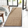 thumbnail image 1 of SAFAVIEH Natural Fiber Arbor Bordered Runner Rug, Natural/Dark Gray, 2'6" x 12' - Coastal Design, Natural & Dark Grey, Seagrass, Ideal for Entryway, Kitchen, Living Room, Office, Hallway, 1 of 11