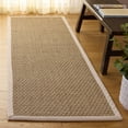 thumbnail image 1 of SAFAVIEH Natural Fiber Arbor Bordered Runner Rug, Natural/Ivory, 2'6" x 6' - Coastal Design, Natural & Ivory, Seagrass, Ideal for Entryway, Kitchen, Living Room, Office, Hallway, 1 of 13