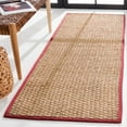 thumbnail image 1 of SAFAVIEH Natural Fiber Arbor Bordered Runner Rug, Natural/Burgundy Red, 2'6" x 10' - Coastal Design, Natural & Burgundy Red, Seagrass, Ideal for Entryway, Kitchen, Living Room, Office, Hallway, 1 of 11