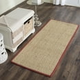 thumbnail image 1 of SAFAVIEH Natural Fiber Arbor Bordered Runner Rug, Natural/Burgundy Red, 2'6" x 6' - Coastal Design, Natural & Burgundy Red, Seagrass, Ideal for Entryway, Kitchen, Living Room, Office, Hallway, 1 of 11