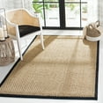 thumbnail image 1 of SAFAVIEH Natural Fiber Arbor Bordered Area Rug, Natural/Black, 5' x 5' Square - Coastal Design, Natural & Black, Seagrass, Ideal for Entryway, Kitchen, Living Room, Office, 1 of 10