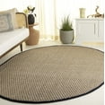 thumbnail image 1 of SAFAVIEH Natural Fiber Arbor Bordered Area Rug, Natural/Black, 6' x 8' Oval - Coastal Design, Natural & Black, Seagrass, Ideal for Entryway, Kitchen, Living Room, Office, 1 of 10