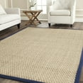 thumbnail image 1 of SAFAVIEH Natural Fiber Arbor Bordered Area Rug, Natural/Navy Blue, 6' x 8' - Coastal Design, Natural & Navy Blue, Seagrass, Ideal for Entryway, Kitchen, Living Room, Office, 1 of 11
