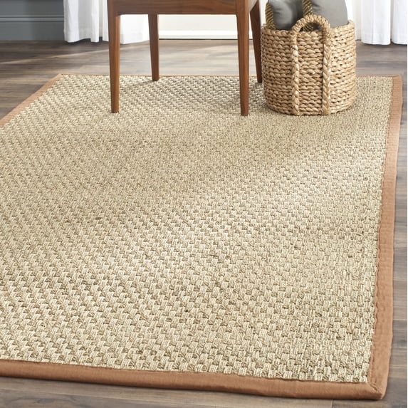 SAFAVIEH Natural Fiber Arbor Bordered Area Rug, Natural/Brown, 5' x 8' - Coastal Design, Natural & Brown, Seagrass, Ideal for Entryway, Kitchen, Living Room, Office