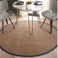 thumbnail image 1 of SAFAVIEH Natural Fiber Arbor Bordered Area Rug, Natural/Light Navy, 8' x 8' Round - Coastal Design, Natural & Light Navy, Seagrass, Ideal for Entryway, Kitchen, Living Room, Office, 1 of 10