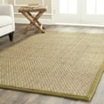 thumbnail image 1 of SAFAVIEH Natural Fiber Arbor Bordered Area Rug, Natural/Olive, 4' x 4' Square - Coastal Design, Natural & Olive, Seagrass, Ideal for Entryway, Kitchen, Living Room, Office, 1 of 11