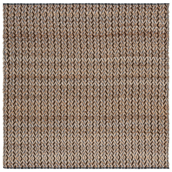 SAFAVIEH Natural Fiber Archer Geometric Area Rug, Natural/Black, 6'6" x 6'6" Square