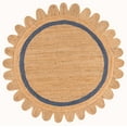 thumbnail image 1 of SAFAVIEH Natural Fiber Archibald Bordered Area Rug, Natural/Blue, 6' x 6' Round, 1 of 7
