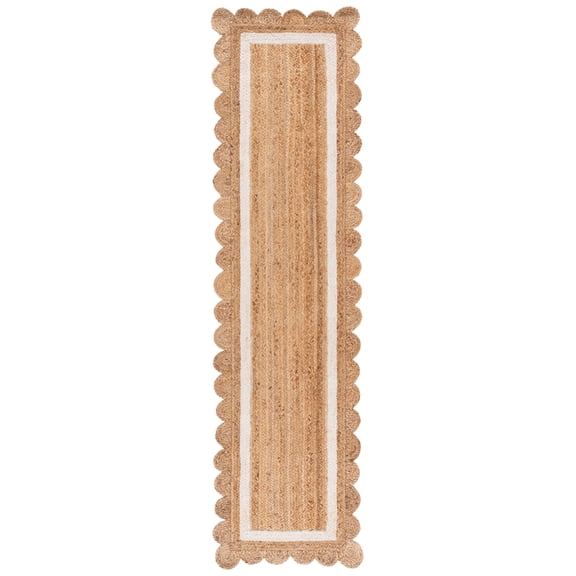 SAFAVIEH Natural Fiber Archibald Bordered Runner Rug, Natural/Ivory, 2'3" x 7'