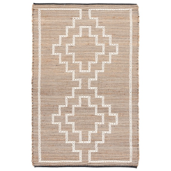 SAFAVIEH Natural Fiber Archimedes Geometric Area Rug, Natural/Ivory, 6' x 9'