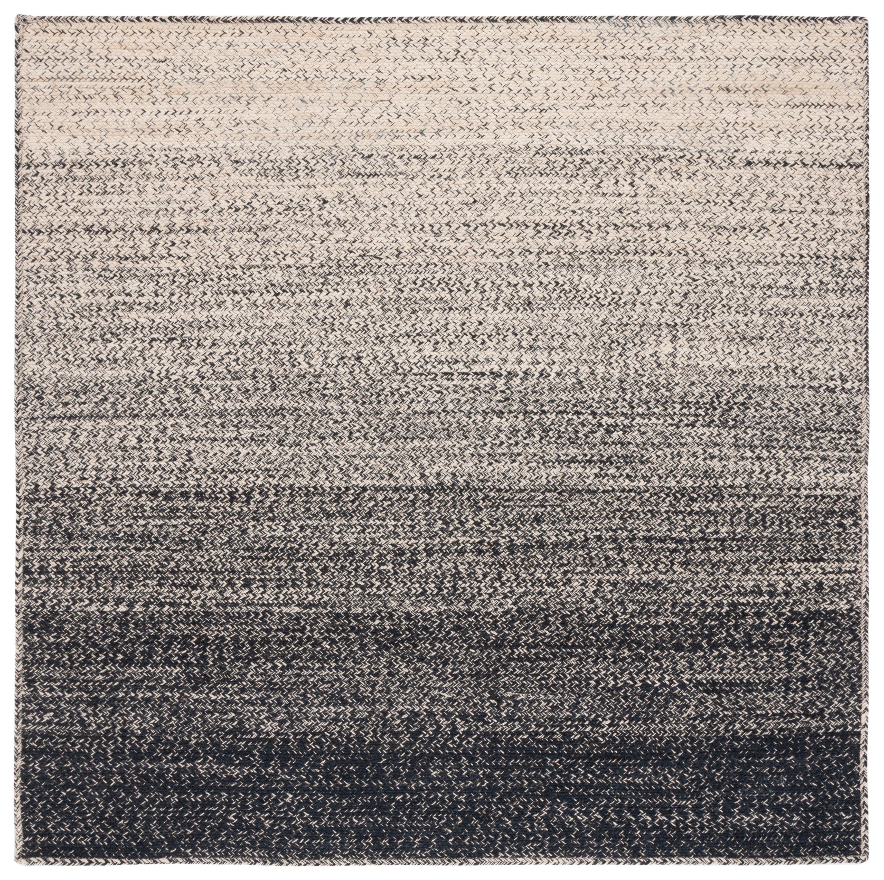 SAFAVIEH Natural Fiber Arda Gradient Area Rug, Natural/Black, 6' x 6' Square