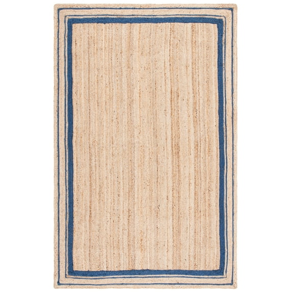 SAFAVIEH Natural Fiber Ariana Bordered Area Rug, Navy/Natural, 3' x 5'