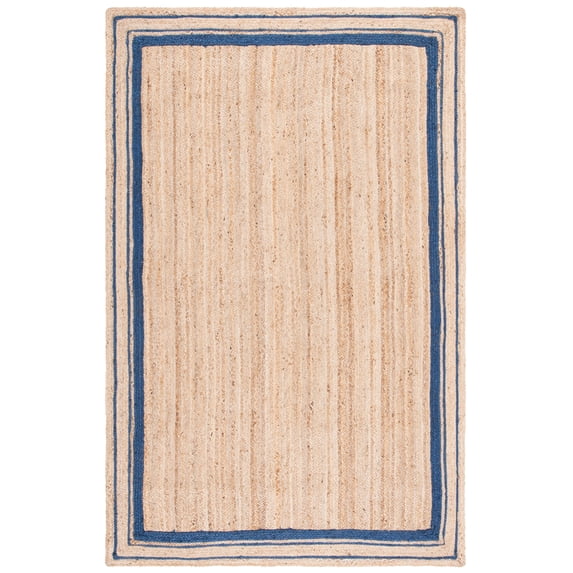 SAFAVIEH Natural Fiber Ariana Bordered Area Rug, Navy/Natural, 5' x 8'