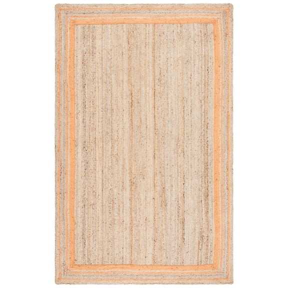 SAFAVIEH Natural Fiber Ariana Bordered Area Rug, Orange/Natural, 3' x 5'
