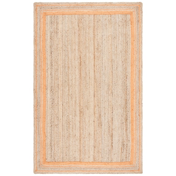 SAFAVIEH Natural Fiber Ariana Bordered Area Rug, Orange/Natural, 5' x 8'
