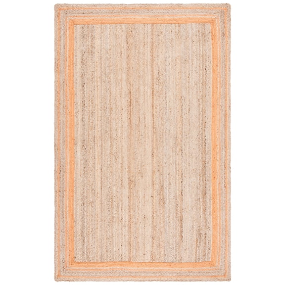 SAFAVIEH Natural Fiber Ariana Bordered Area Rug, Orange/Natural, 6' x 9'