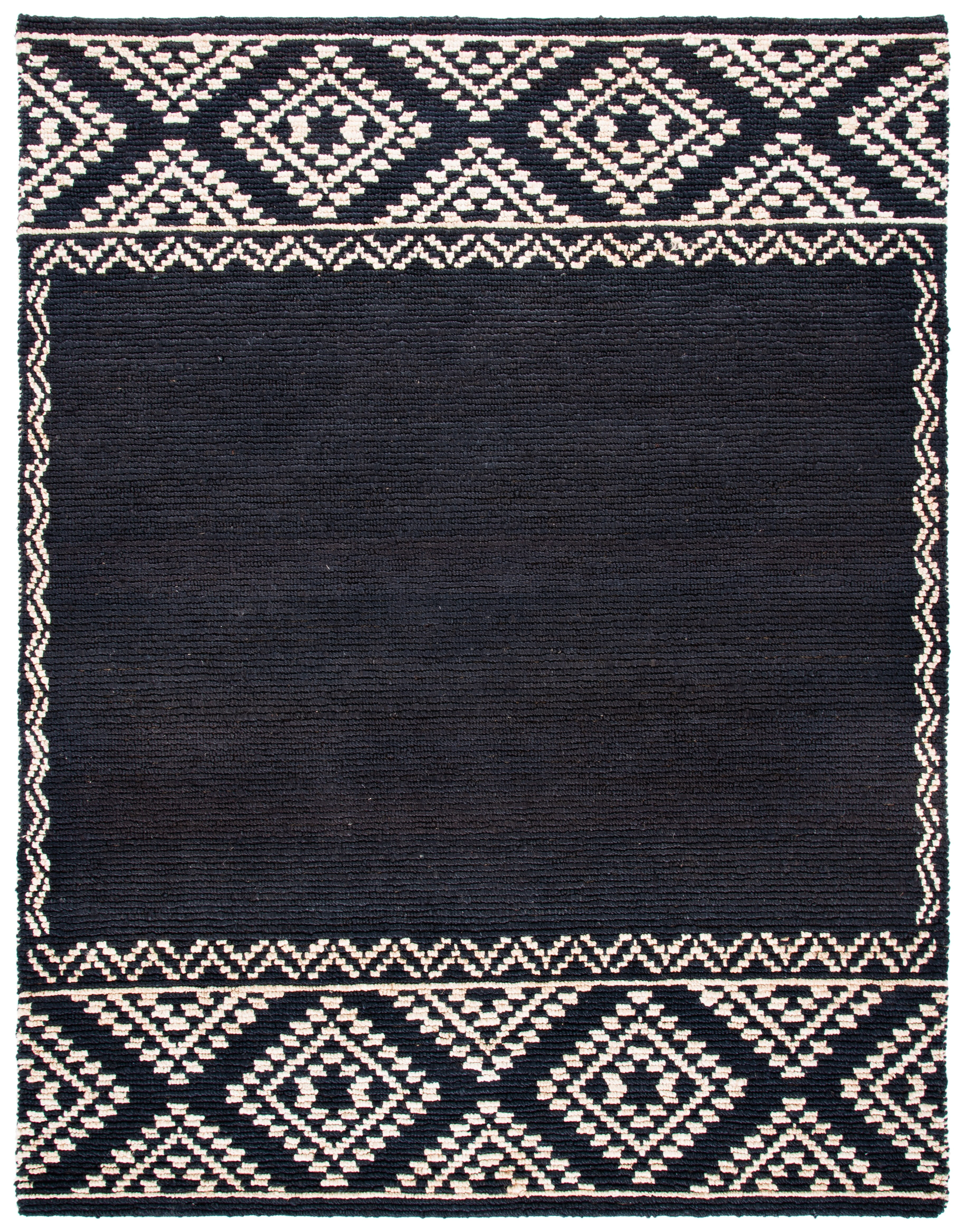 SAFAVIEH Natural Fiber Arianne Geometric Area Rug, Black, 8' x 10'