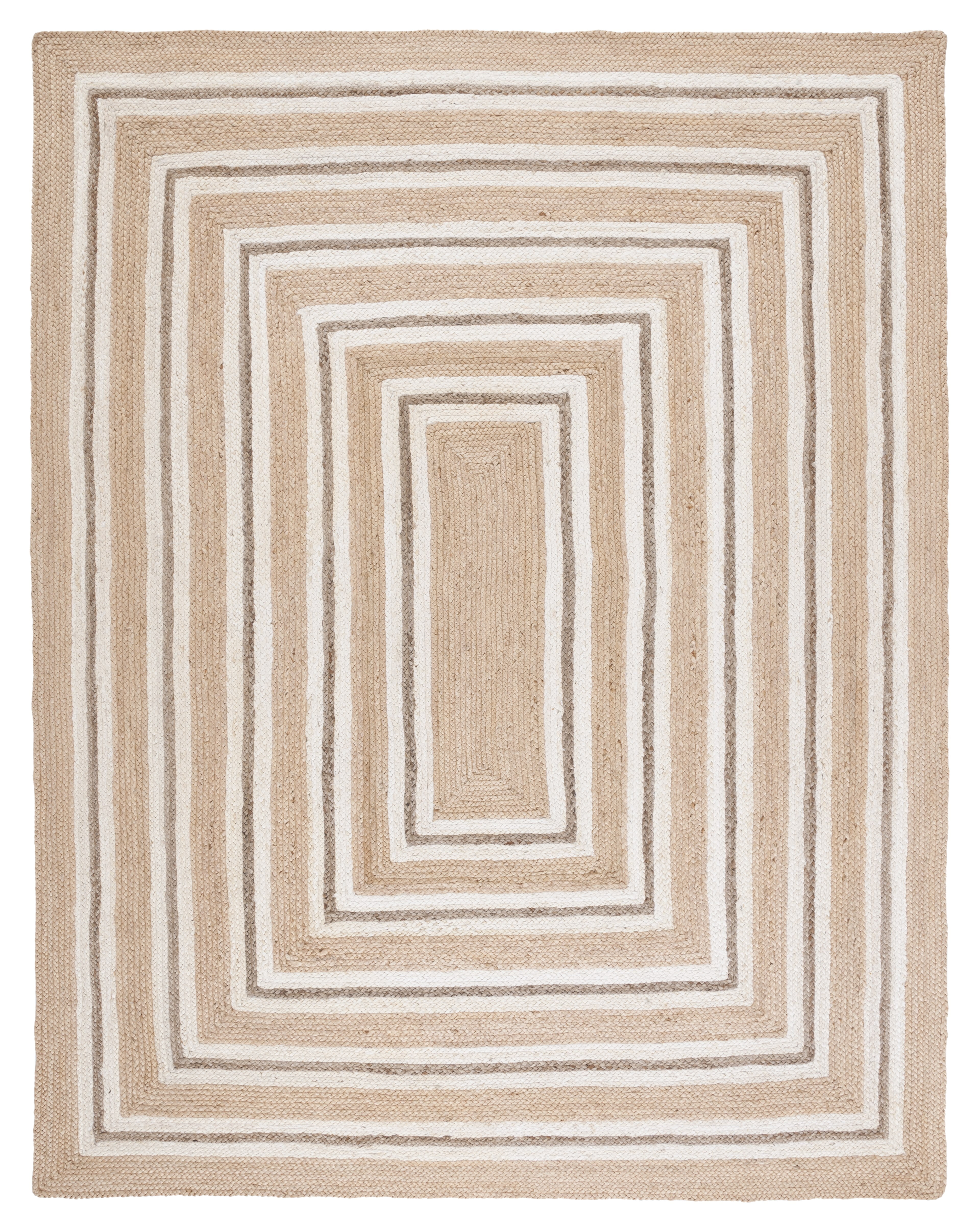 SAFAVIEH Natural Fiber Asia Geometric Area Rug, Natural/Ivory, 8' x 10'