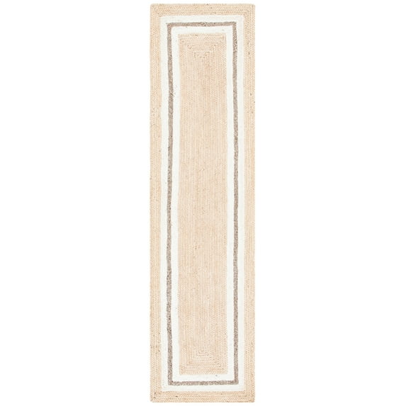 SAFAVIEH Natural Fiber Asia Geometric Runner Rug, Natural/Ivory, 2'3" x 9'