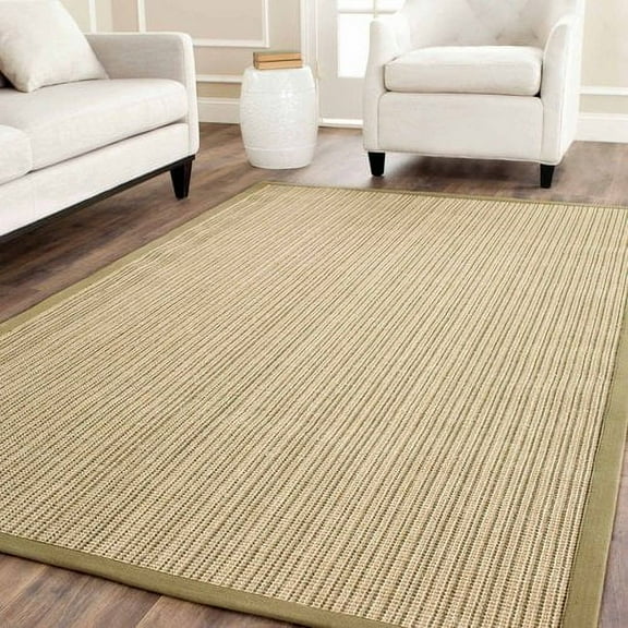 SAFAVIEH Natural Fiber Aspen Striped Sisal Area Rug, Green, 4' x 6'