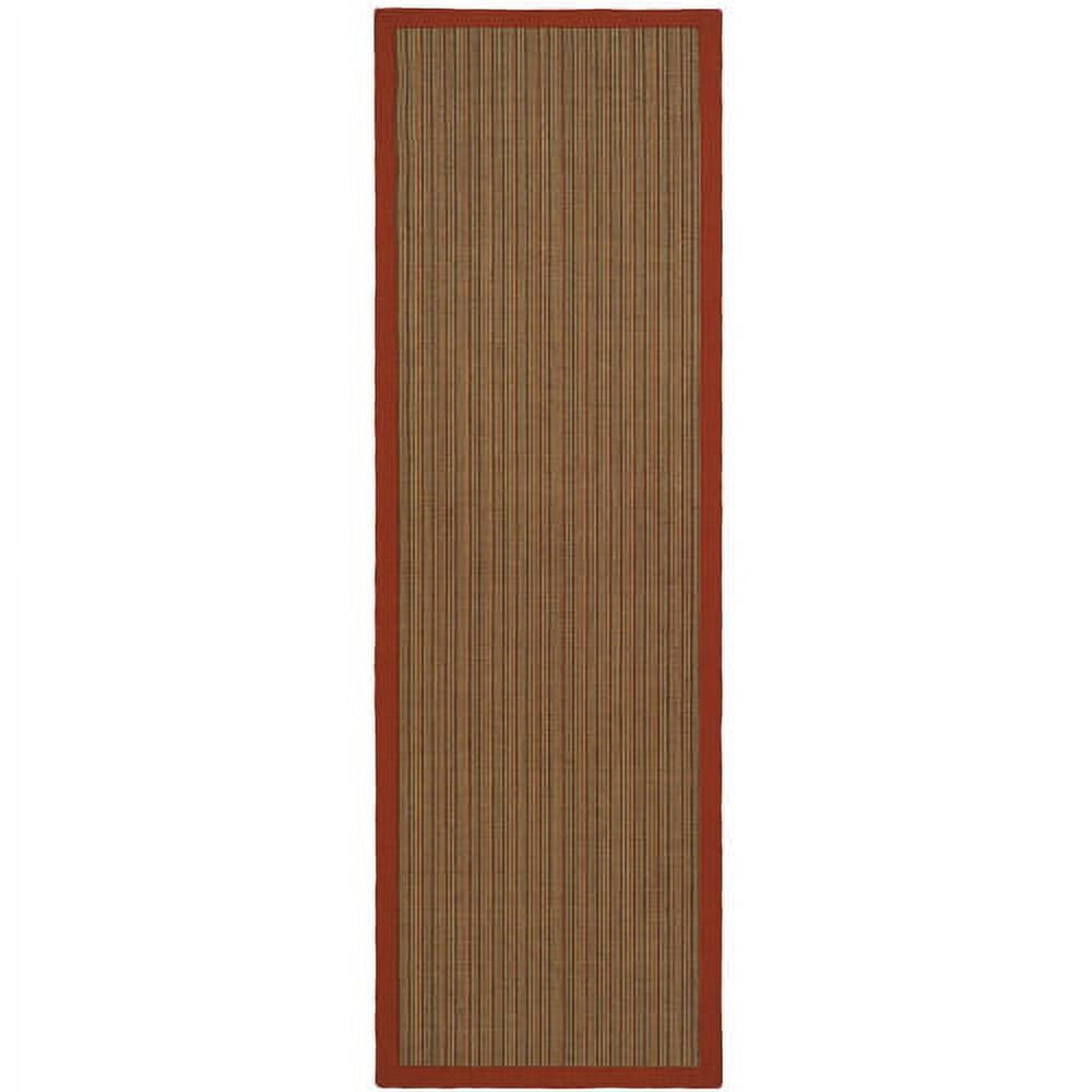 SAFAVIEH Natural Fiber Aspen Striped Sisal Runner Rug, Rust, 2' x 8'