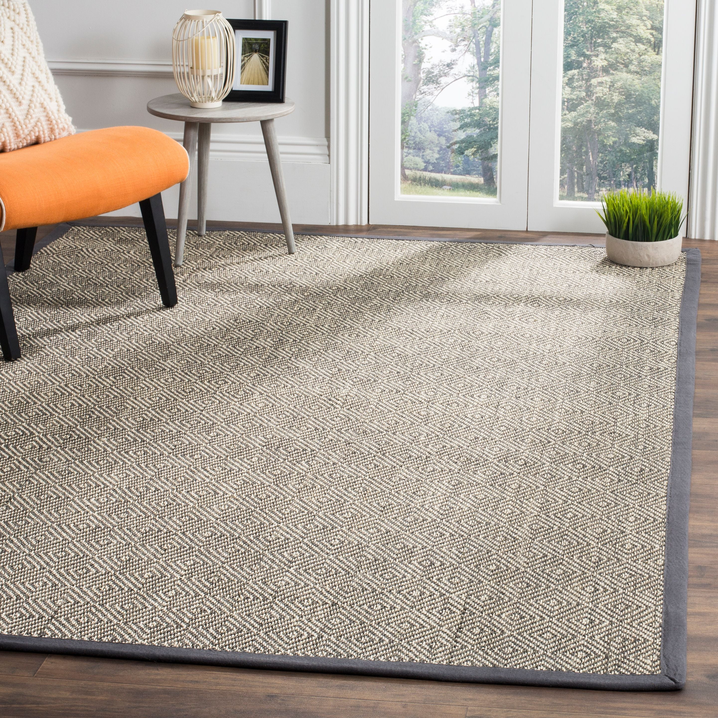Handmade Gray Geometric Non-slip Square Area Rug