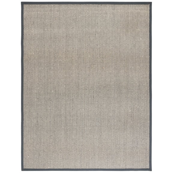 SAFAVIEH Natural Fiber Axum Bordered Area Rug, Natural/Dark Grey, 9' x 12'