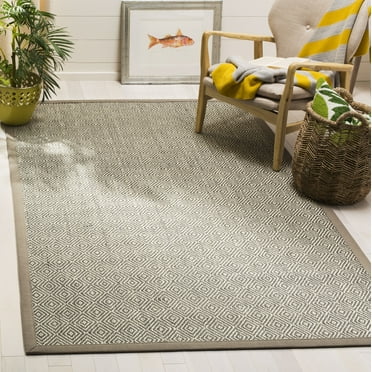 SAFAVIEH Natural Fiber Axum Geometric Sisal Area Rug, Natural/Taupe, 5' x 8'
