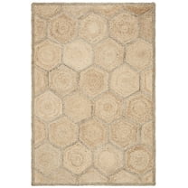 SAFAVIEH Natural Fiber Barrett Geometric Area Rug, Natural/Grey, 2'6" x 4'
