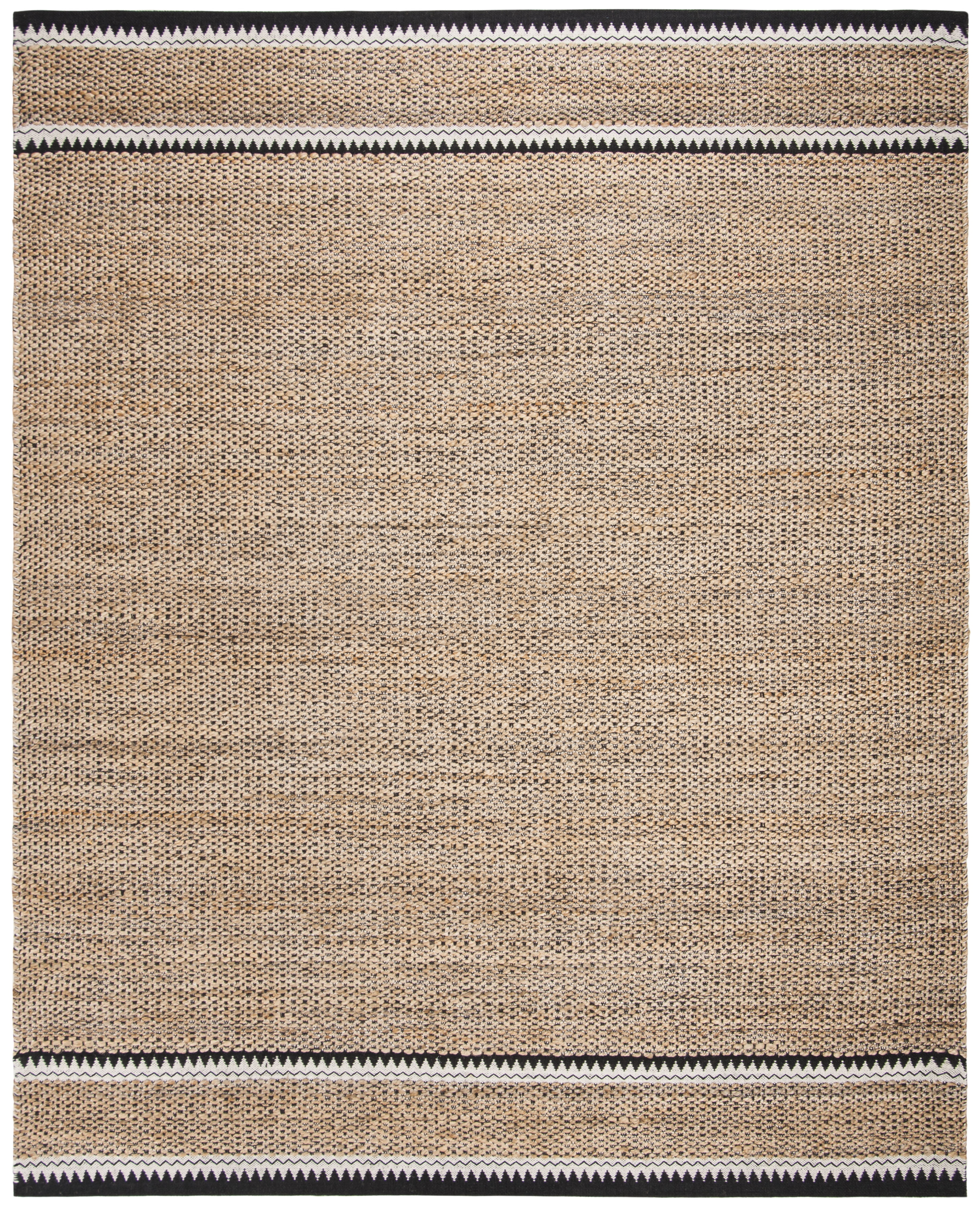 SAFAVIEH Natural Fiber Becky Solid Area Rug, Natural/Black, 11' x 15'