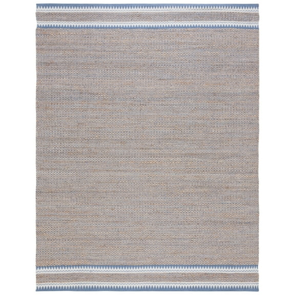 SAFAVIEH Natural Fiber Becky Solid Area Rug, Natural/Blue, 5' x 8'