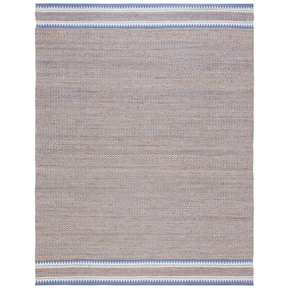 SAFAVIEH Natural Fiber Becky Solid Area Rug, Natural/Blue, 9' x 12'