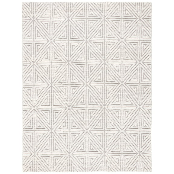 SAFAVIEH Natural Fiber Bedelia Geometric Area Rug, Grey/Ivory, 8' x 10'