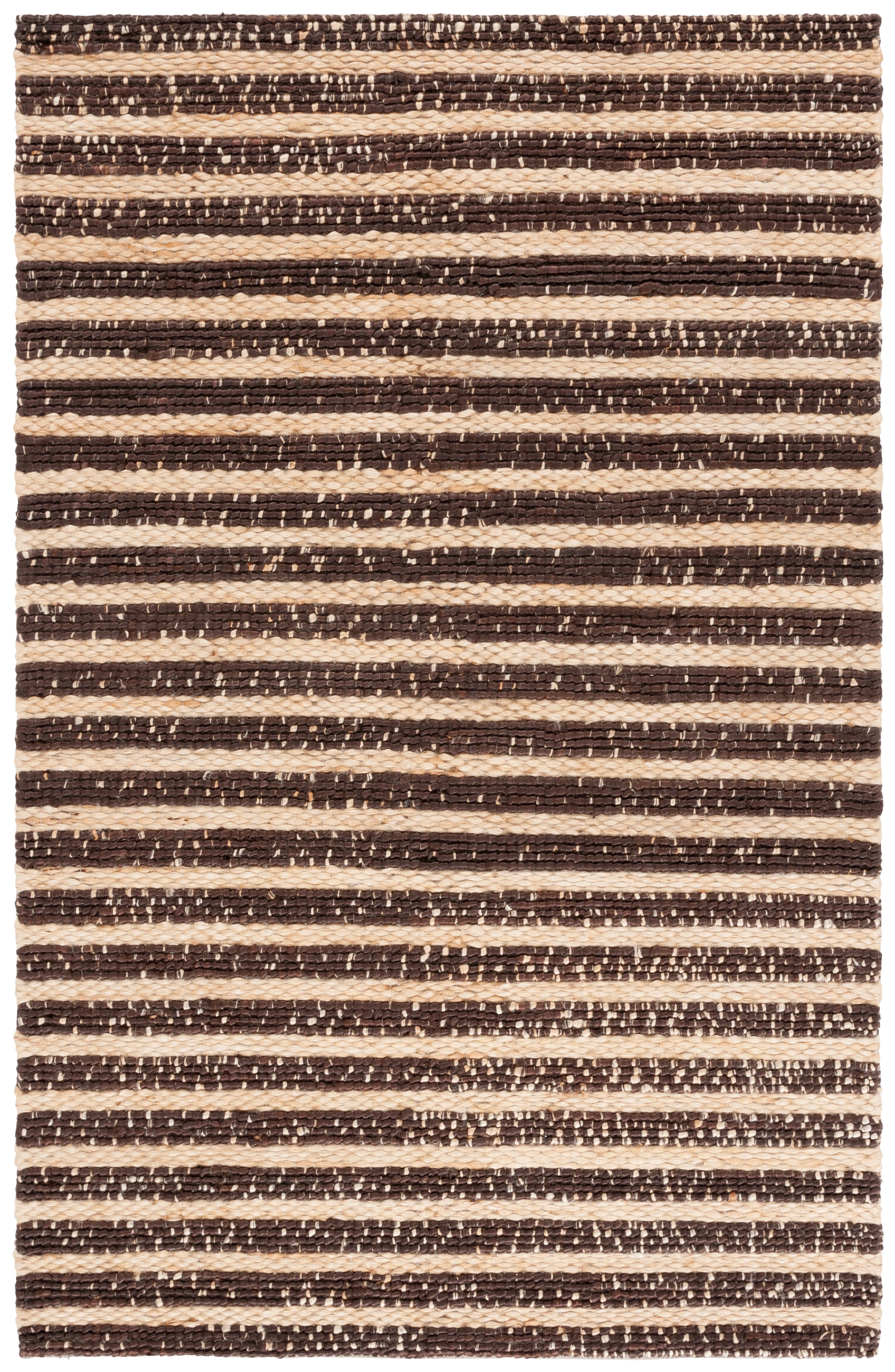 SAFAVIEH Natural Fiber Bentley Striped Area Rug, Natural/Brown, 4' x 6'