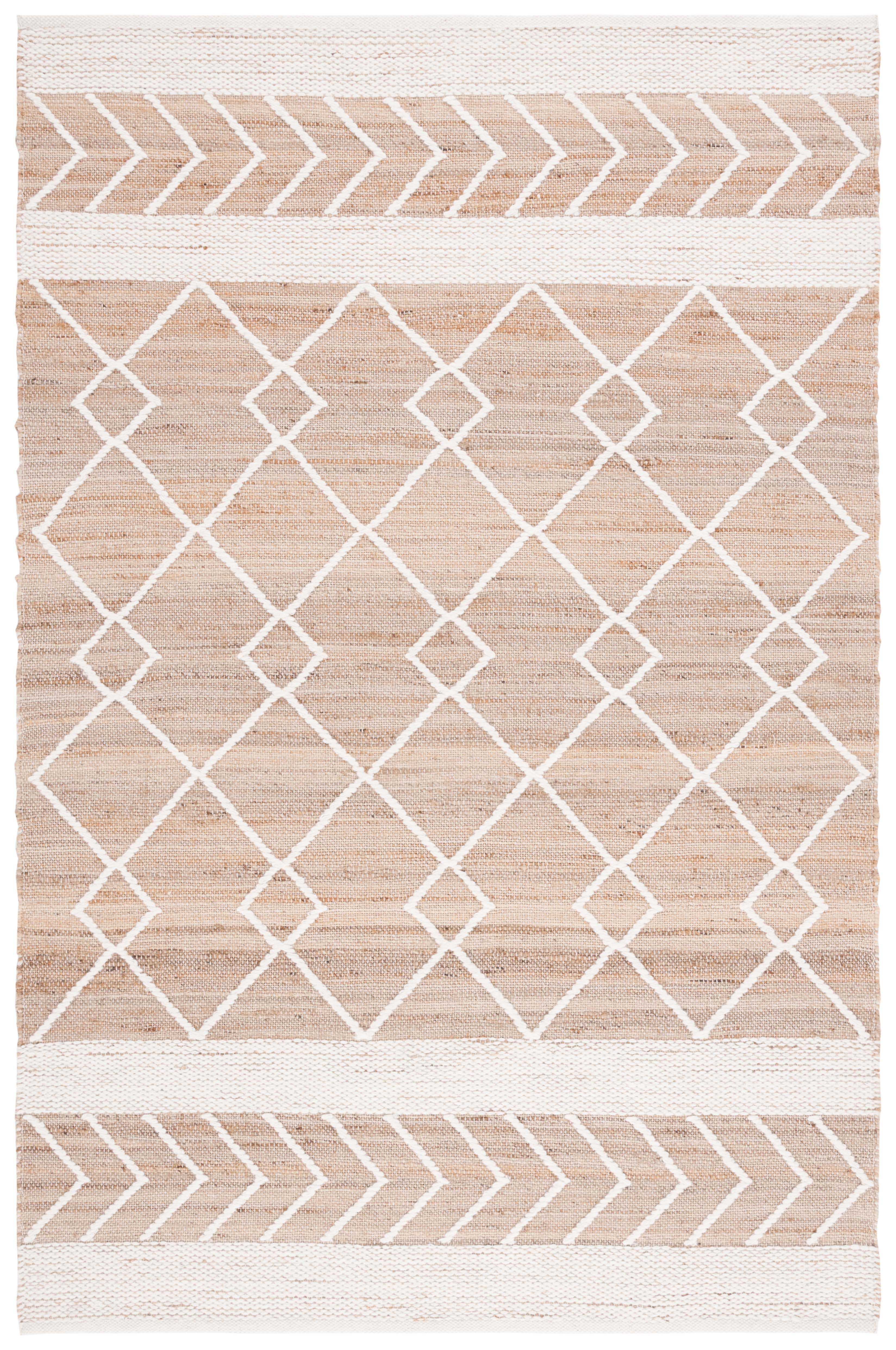 SAFAVIEH Natural Fiber Bernadette Geometric Area Rug, Natural/Ivory, 6' x 9'