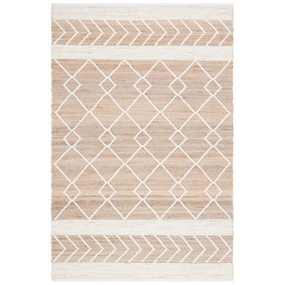 SAFAVIEH Natural Fiber Bernadette Geometric Area Rug, Natural/Ivory, 6' x 9'