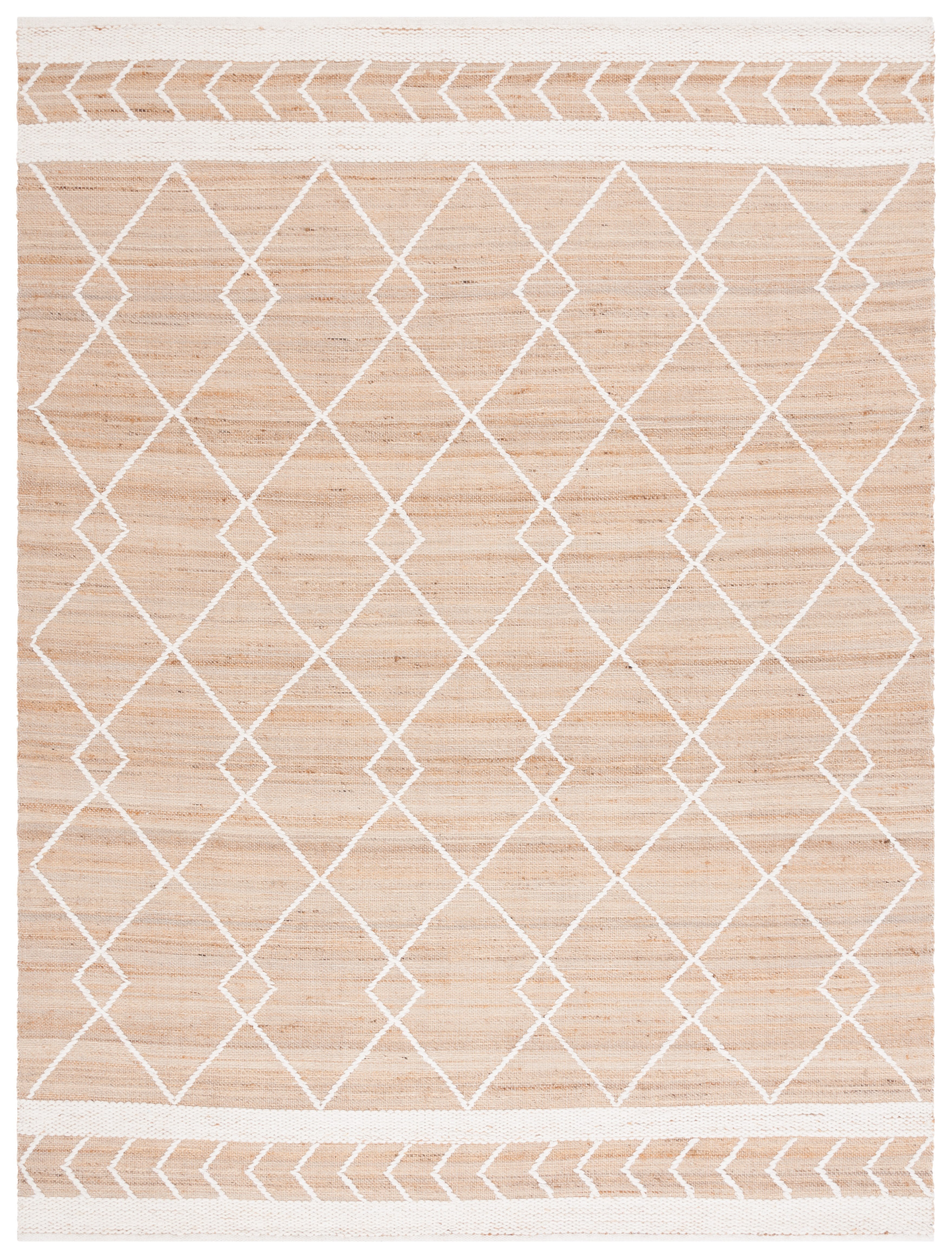 SAFAVIEH Natural Fiber Bernadette Geometric Area Rug, Natural/Ivory, 8' x 10'