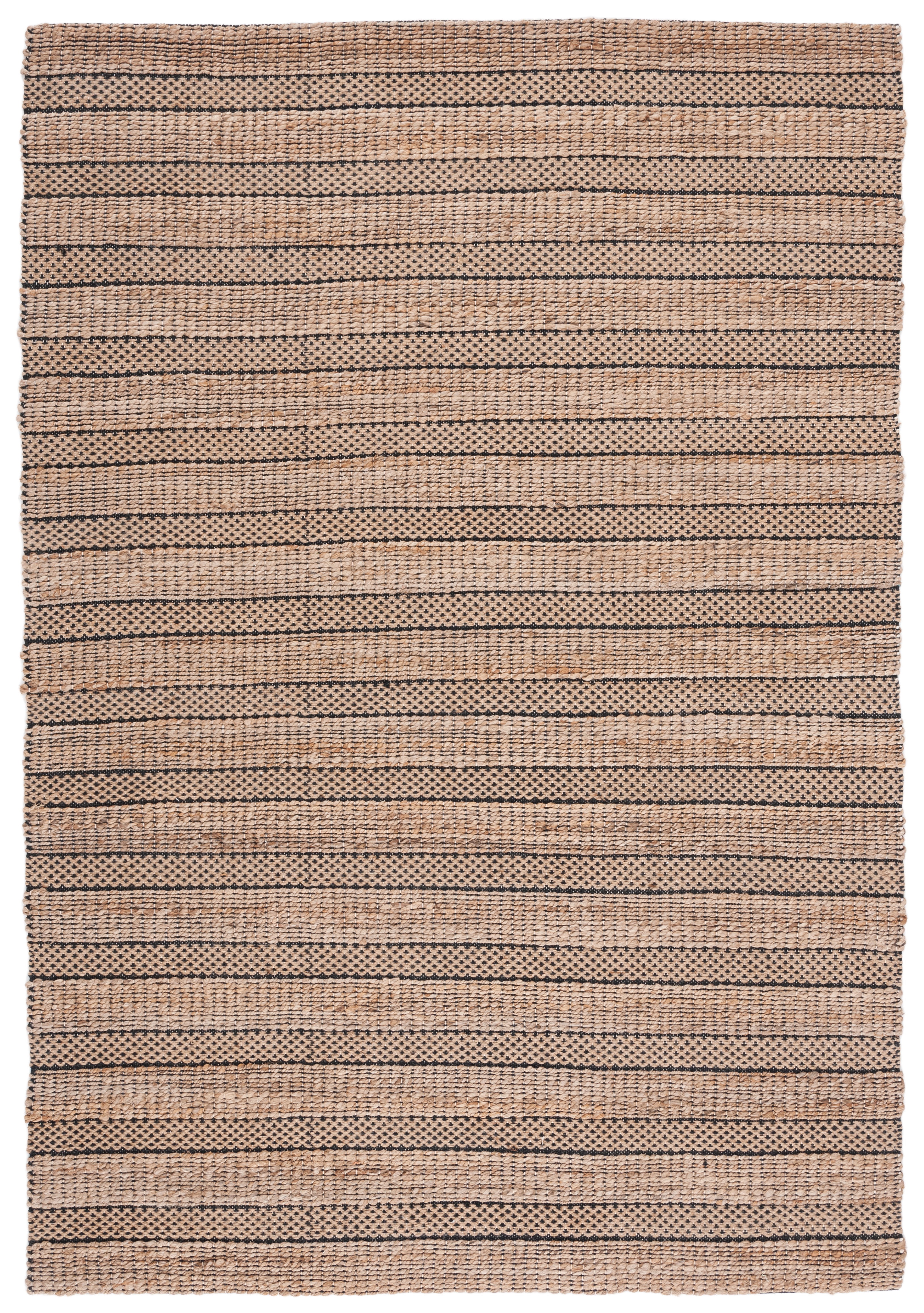 Handmade Black and Natural Cotton Jute 5' x 8' Area Rug