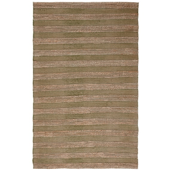 SAFAVIEH Natural Fiber Beulah Striped Area Rug, Green/Natural, 6' x 9'