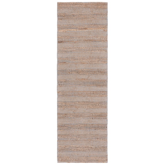 SAFAVIEH Natural Fiber Beulah Striped Runner Rug, Light Blue/Natural, 2'3" x 8'